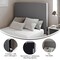 Merrick Lane Adnan Faux Linen Headboard with Stylish Upholstery, Dual Hanging Options, Charging Station with 2 Outlets, USB Port, USB-C Port